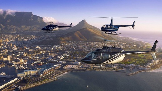 Helicopter flips around Cape Town