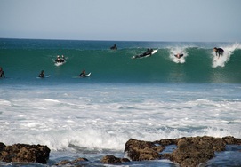 Surfing in Jeffreys bay